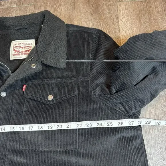 Levi’s Faux Shearling Corduroy Trucker Jacket Black LM3RC501 Men’s XXL - Picture 7 of 14